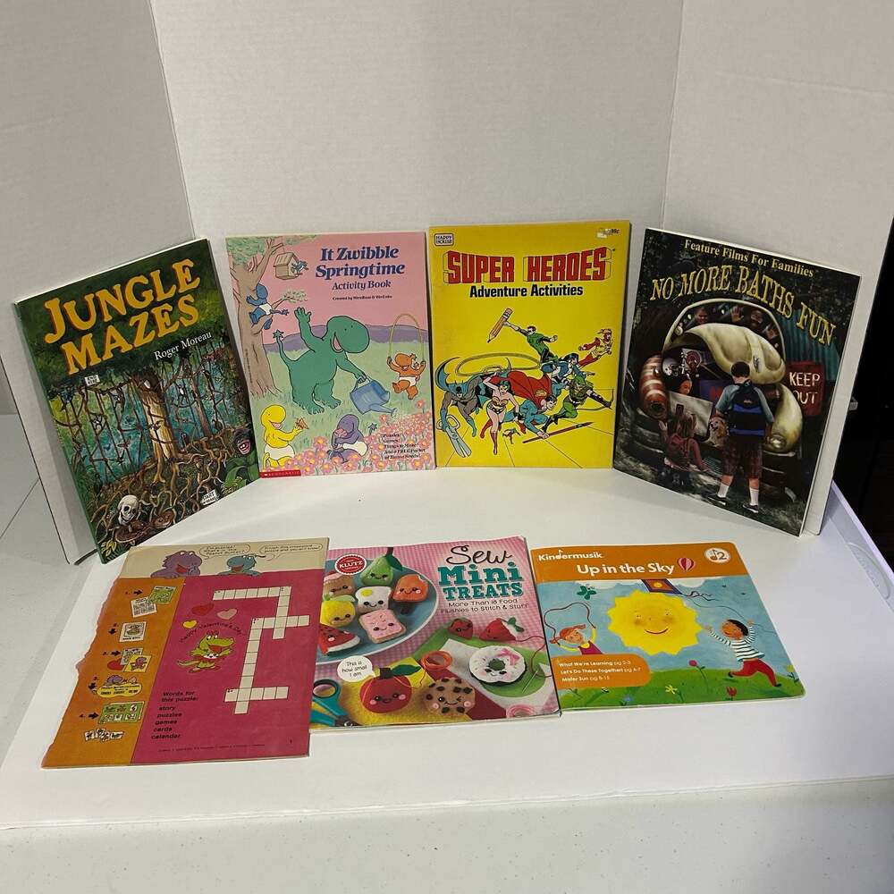 Vintage Children's Activity Book Bundle - Lot of 7